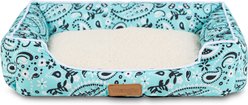 Wrangler Square Cuddler Removable Cover Dog Bed, Small, Aqua