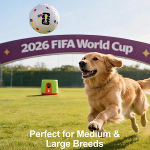 FIFA Pro Throw Automatic Ball Training Launcher Dog Toy, Green, 11.2 x 11.2 x 12-in