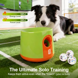 FIFA Pro Throw Automatic Ball Training Launcher Dog Toy, Green, 11.2 x 11.2 x 12-in