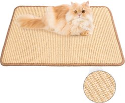 CheerPals Sisal Mat Cat Scratching Pad with Velcro Strap, White