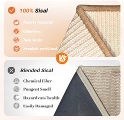 CheerPals Sisal L-Shape 24.8-in Modern Cat Scratcher Ramp, Brown, Medium slide 2 of 8
