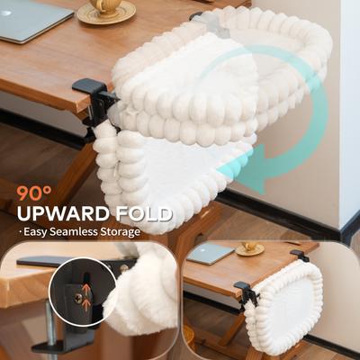 Show full view: CheerPals Plush & Grids Design Double-Layer Foldable Cat Desk Bed, White, Large: 24 x 15-in slide 5 of 10