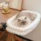 Show in main carousel: CheerPals Plush & Grids Design Double-Layer Foldable Cat Desk Bed, White, Large: 24 x 15-in slide 1 of 10
