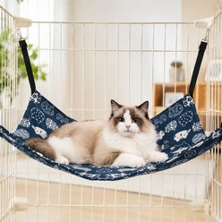 NonoPets Adjustable Cat Hammock Bed Cage Replacement for Cats & Smallpets, Blue, Medium