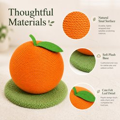 NonoPets Fruit Fun Sisal Rope Scratching Ball Cat Toy, Orange slide 2 of 7