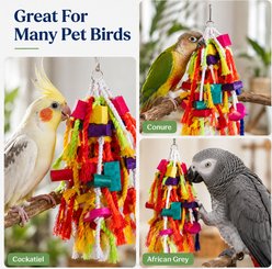 NonoPets Enrichment Hanging Shredding Bird Chewing Foraging Activity Cage Toy for Small Parrots, Multicolor slide 2 of 9