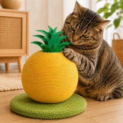 NonoPets Fruit Fun Sisal Rope Scratching Ball Cat Toy, Yellow