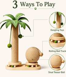NonoPets Palm Tree Cat Tower Tropical Cat Scratching Post & Cozy Lounge, Small slide 2 of 7