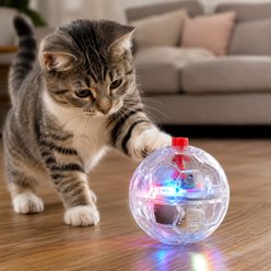 NonoPets Motion-Activated LED Smart Auto-Shutoff Glowing & Light-Up Chasers Ball Cat Toy