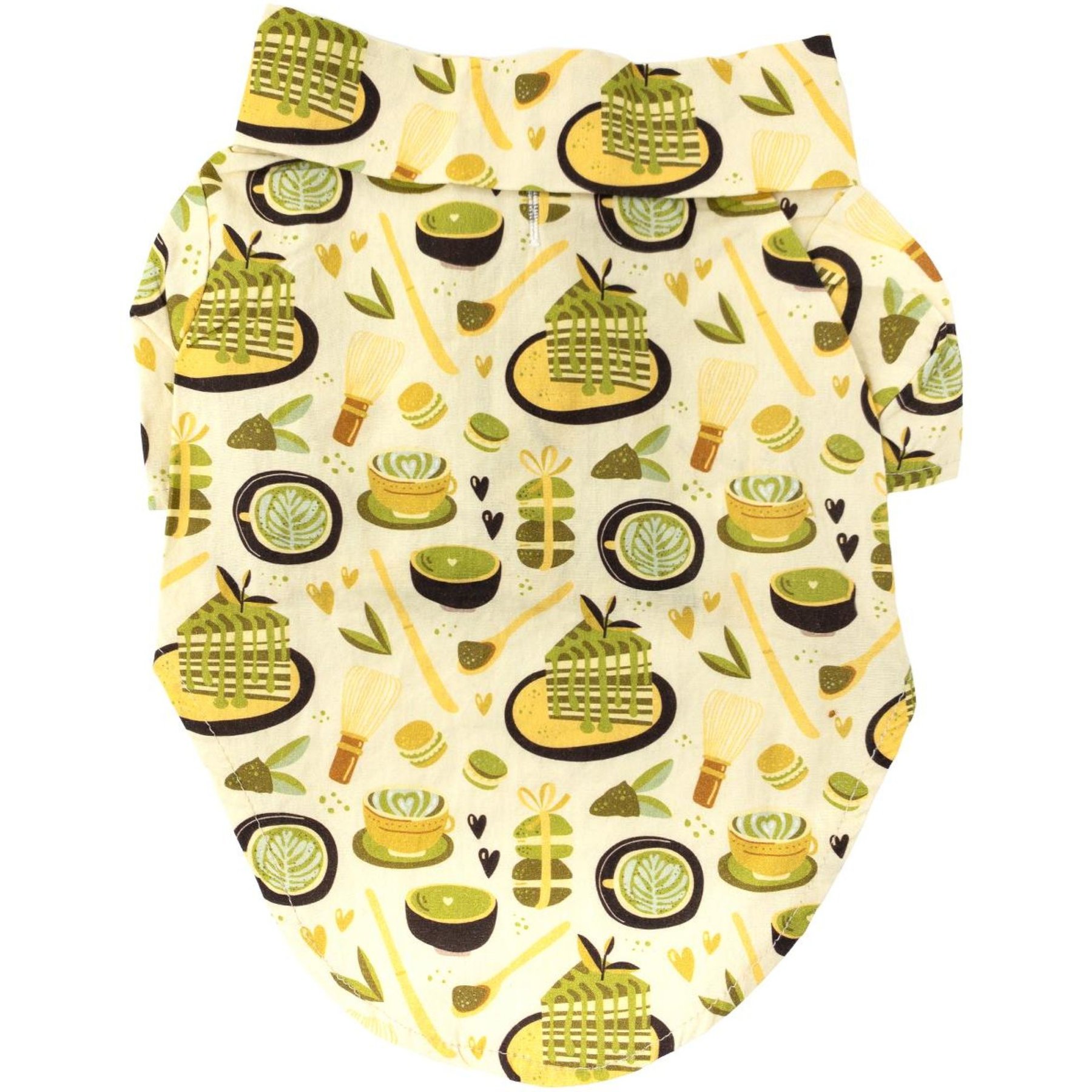 Doggie Design Hawaiian Dog Camp Shirt, Medium, Matcha Tea