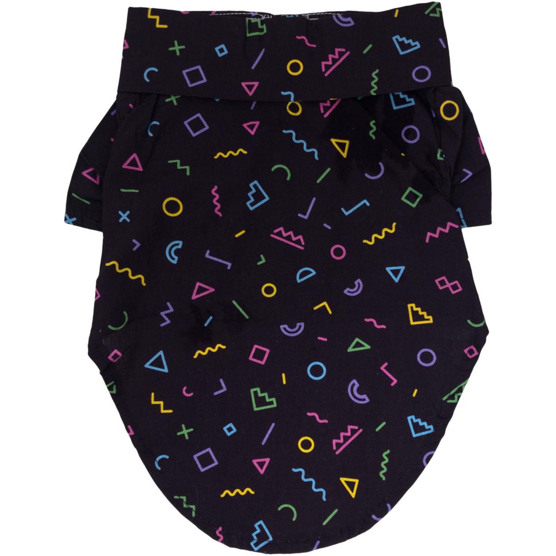 Doggie Design Hawaiian Dog Camp Shirt, Medium, Geometric Retro