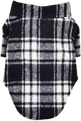 Doggie Design Flannel Dog Shirt, Black & White Plaid, Medium