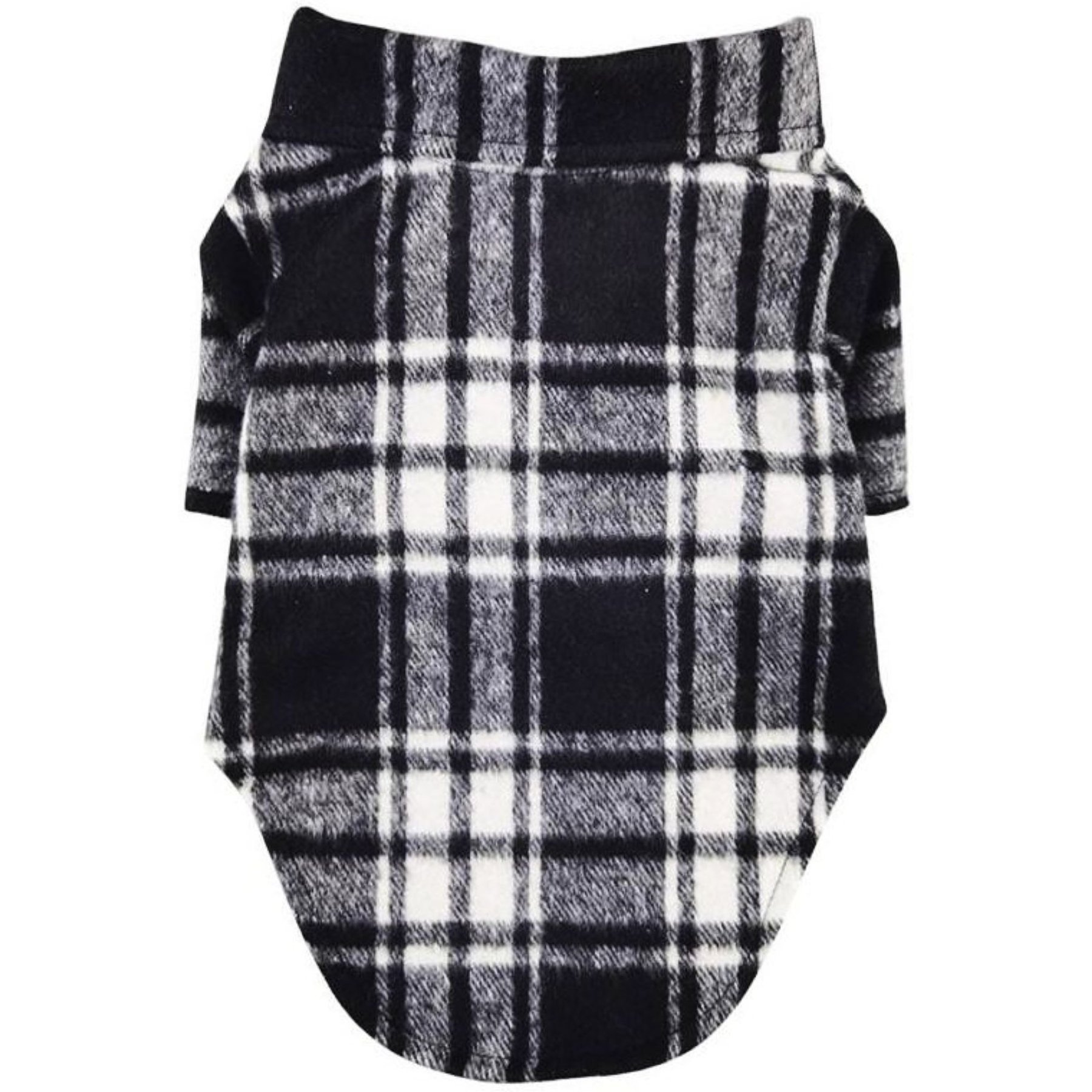 Doggie Design Flannel Dog Shirt, Black & White Plaid, X-Small