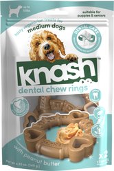 KNASH Dental Ring Medium Peanut Butter Natural Dog Chew Treats, 2 count
