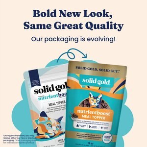 Solid Gold Gut Health Grain-Free Nutrient Absorption & Digestion Cat Food Topper, 16-oz bag