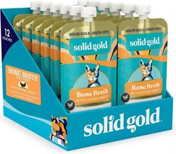 Solid Gold Bone Broth Chicken Shreds Grain-Free Wet Cat Food Topper, 3-oz pouch, case of 12