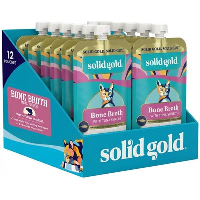 Solid Gold Solid Gold Bone Broth Tuna Shreds Grain-Free Wet Cat Food Topper, 3-oz pouch, case of 12