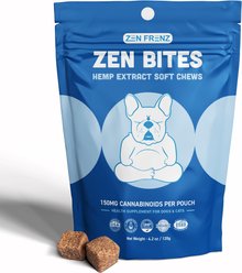 Zen Frenz Zen Bites Premium Broad Spectrum Hemp Extract Calming Soft Chews for Pets, 4.2-oz pouch