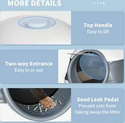 Bencmate Cat Litter Box Covered Indoor Tray with High Sides Air Freshener & Two Way Entrance, White, 20.5 x 16.3 x 15-in slide 2 of 8