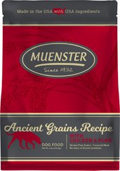 Muenster Ancient Grains All Life Stages High Protein Chicken & Pork Dry Dog Food, 4-lb bag