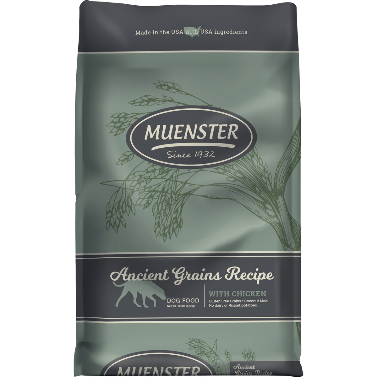 Muenster Ancient Grains All Life Stages High Protein Chicken Dry Dog Food, 22-lb bag