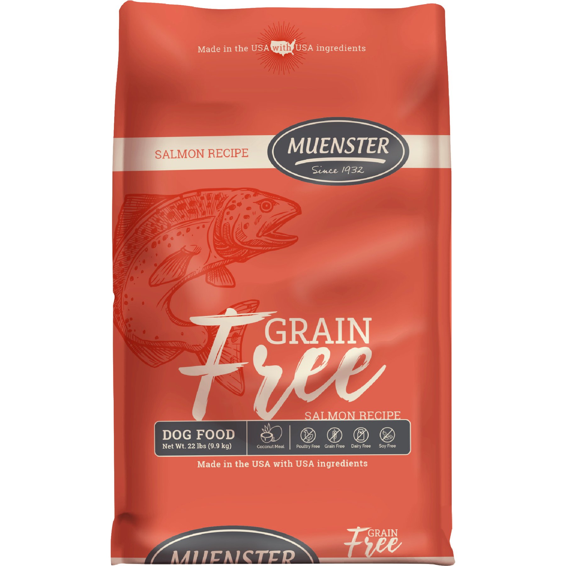 Muenster All Life Stages Grain-Free Salmon Dry Dog Food, 22-lb bag