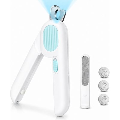Uno Purr Uno Purr LED Light Dog & Cat Nail Clipper with Nail File, X-Large, Blue