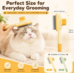 Uno Purr Dual Length Stainless Teeth Cat Grooming Comb, Yellow slide 2 of 8