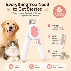 Uno Purr LED Light Dog & Cat Nail Clipper with Nail File, X-Large, Blue slide 2 of 8