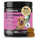 Pet Honesty Multivitamin 10-in-1 Peanut Butter Flavored Chews, Glucosamine, Omega 3 Vitamins for Dogs, 90 count