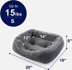 Invenho Orthopedic Washable Dog & Cat Bed, Grey, Small slide 2 of 8