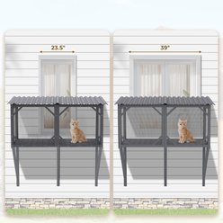 Bencmate Mesh Outdoor Cat Window Perch Box, Grey slide 2 of 7