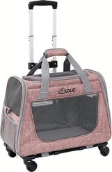FURDEAR Rolling Airline Approved Bag Cat Airline Travel Kit, 20.47 x 11.02 x 35.43-in, Pink