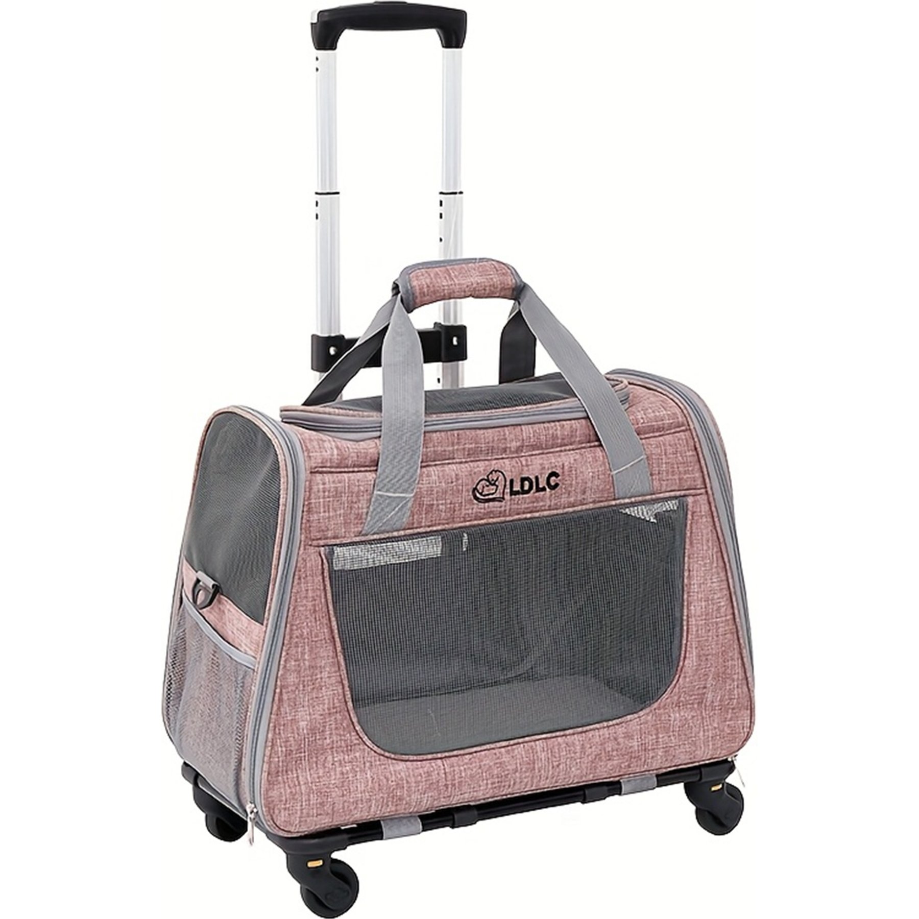 FURDEAR Rolling Airline Approved Bag Cat Airline Travel Kit, 20.47 x 11.02 x 35.43-in, Pink