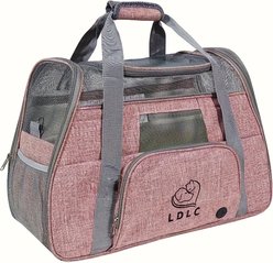 FURDEAR Easy to Carry Bag Cat Airline Travel Kit, 20.47 x 11.02 x 13.78-in, Pink