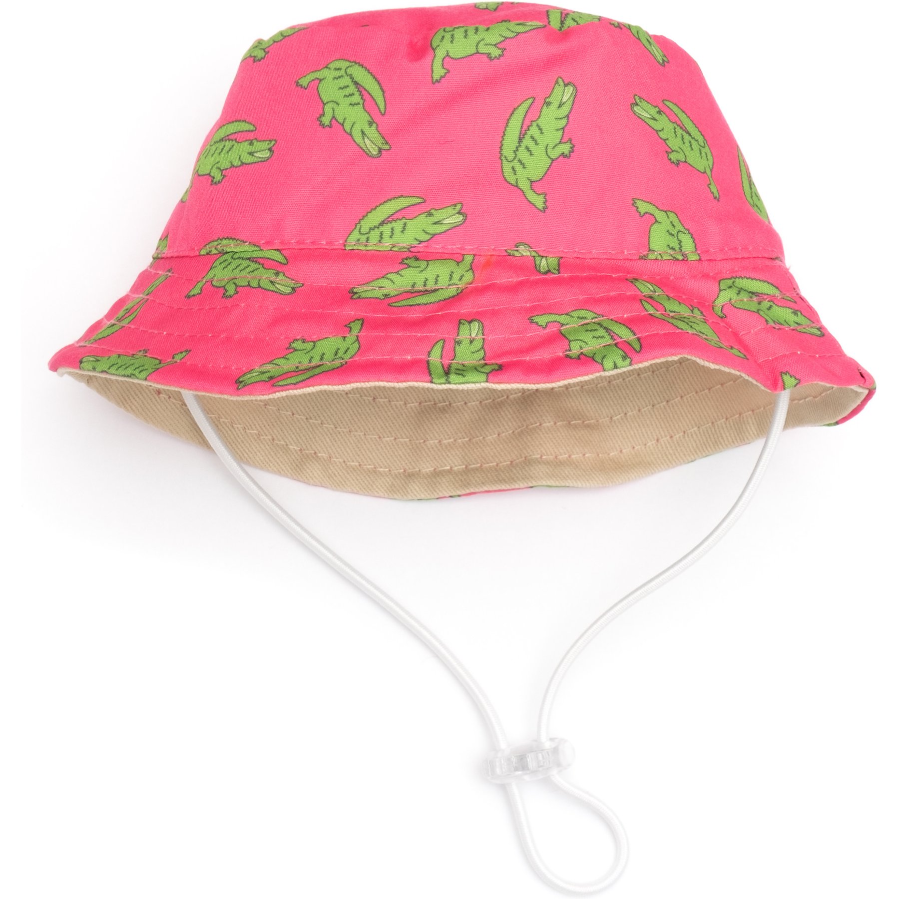 The Worthy Dog Alligators Bucket Adjustable Cord Dog Hat, Pink, Small