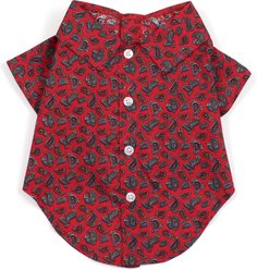 The Worthy Dog Paisley Dog Shirt, Red, Medium