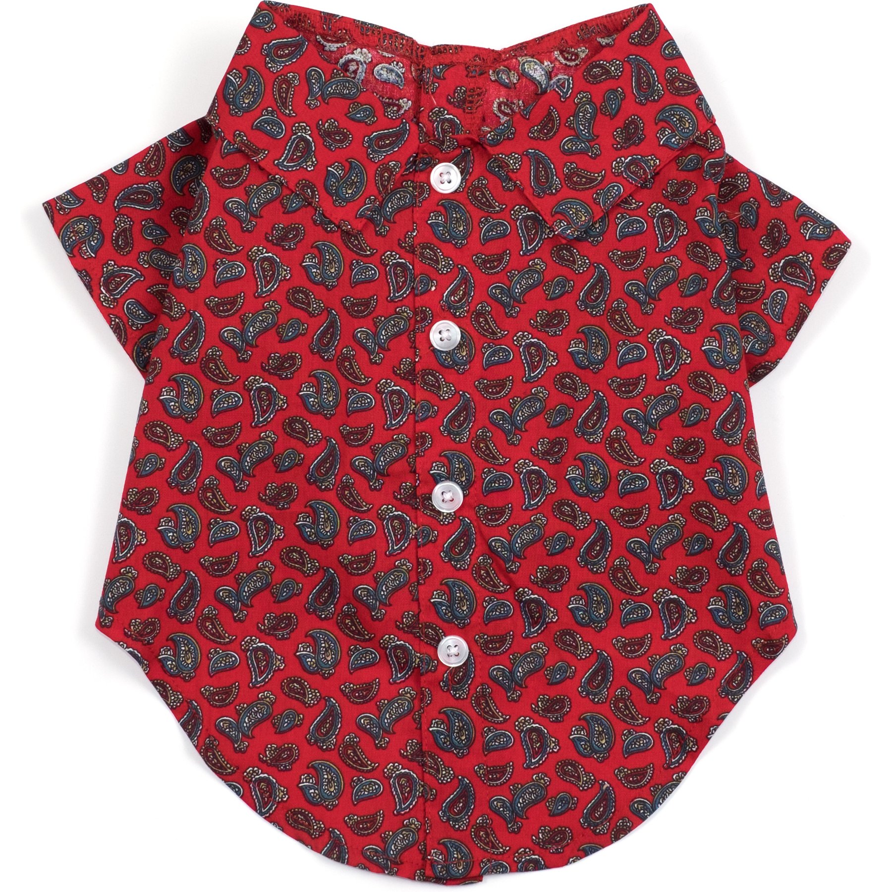The Worthy Dog Paisley Dog Shirt, Red, X-Small