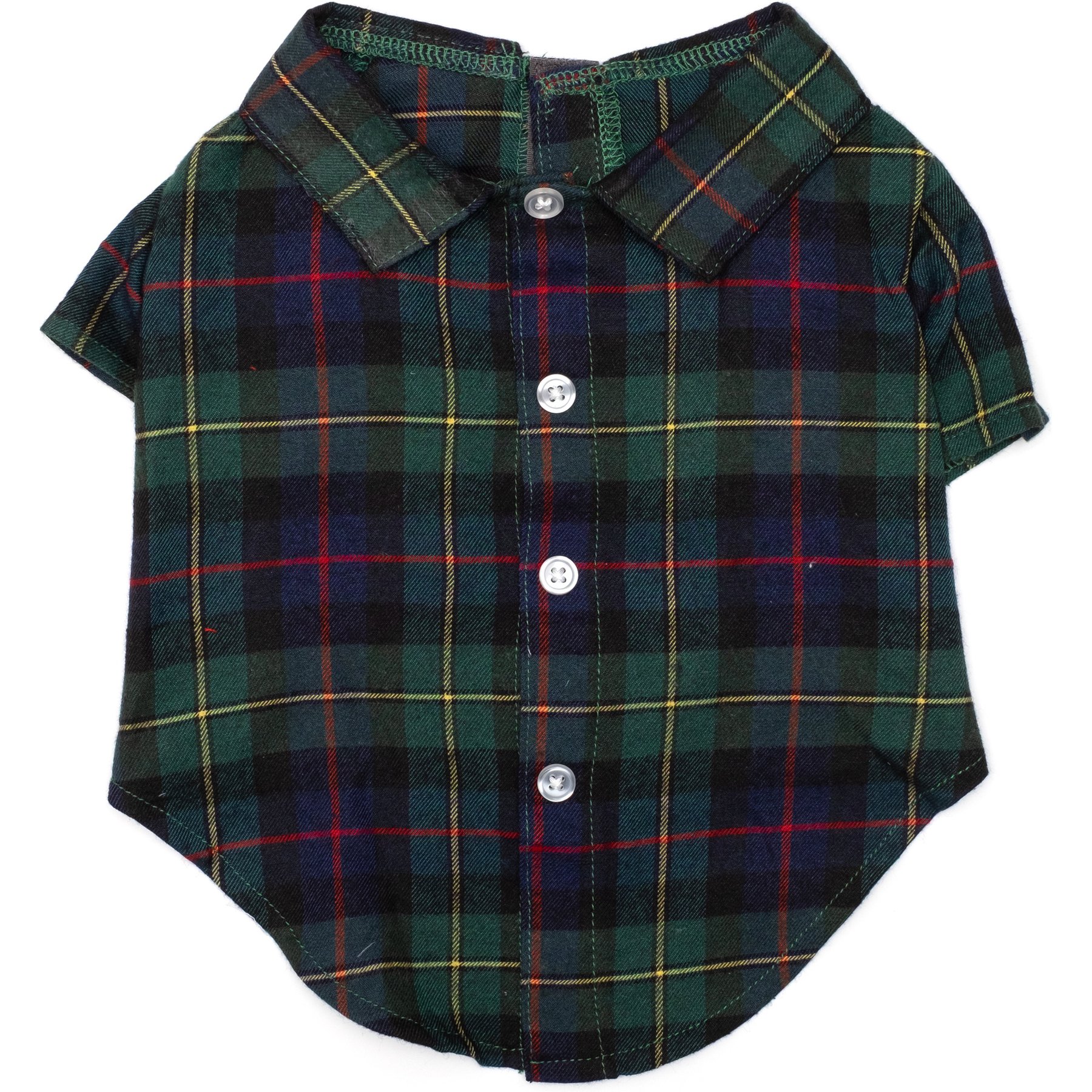 The Worthy Dog MacLeod Tartan Dog Shirt, Black Multicolor, Large