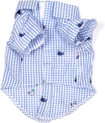 The Worthy Dog Gingham Whales Dog Shirt, Blue, Medium slide 2 of 3