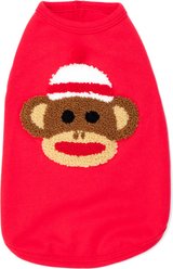 The Worthy Dog Sock Monkey Tee Dog Shirt, Red, XX-Large