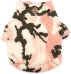The Worthy Dog Quarter Zip Pullover Dog Coat, Pink Camo, X-Large