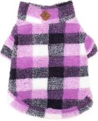 The Worthy Dog Quarter Zip Pullover Dog Coat, Purple/Navy, XX-Large