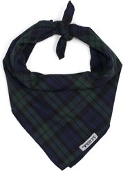 The Worthy Dog Watch Plaid Machine-Washable Dog Bandana, Black, Small slide 1 of 3