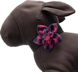 The Worthy Dog Buffalo Check Flower Girl Dog Collar Accessory, Pink/Navy, Large slide 2 of 3