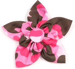 The Worthy Dog Camo Flower Girl Dog Collar Accessory, Pink, Small