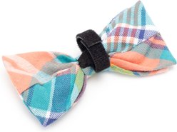 The Worthy Dog Plaid Boy Dog Bow Tie, Peach Multicolor, Large slide 2 of 3