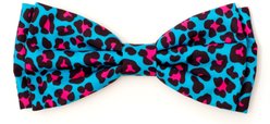 The Worthy Dog Leopard Boy Dog Bow Tie, Teal, Large