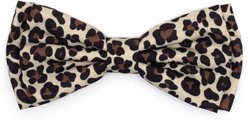 The Worthy Dog Leopard Boy Dog Bow Tie, Tan, Small