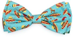 The Worthy Dog Cinco De Mayo Boy Dog Bow Tie, Turquoise, Large